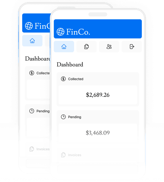 Screenshots of the dashboard pj mobile version